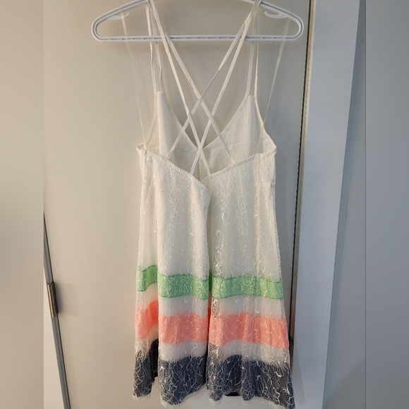 NWOT Multi stripe with White Lace DO+BE Dress Size M - Picture 2 of 4